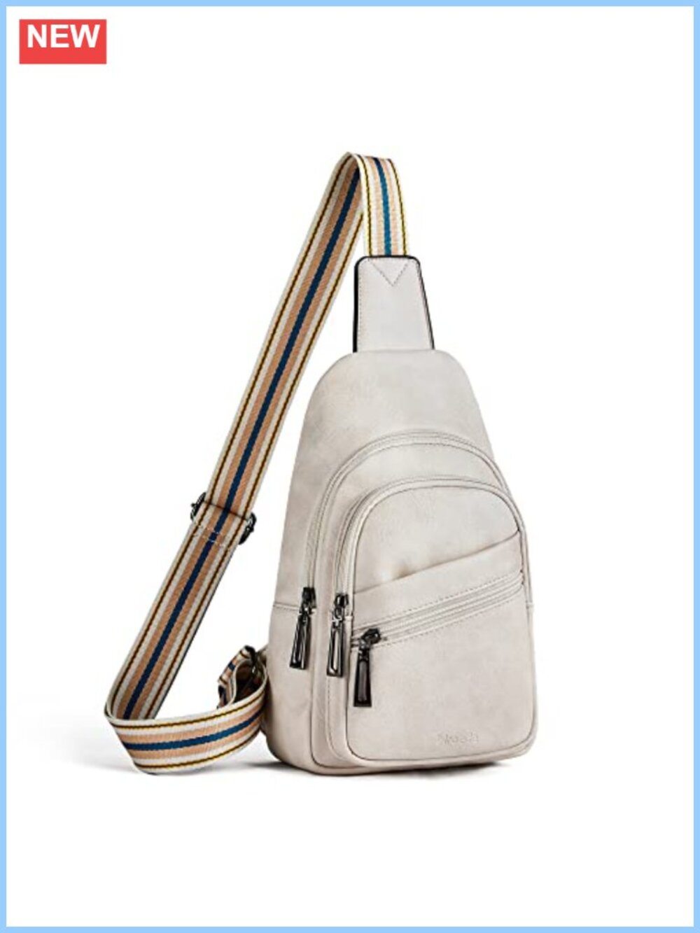 Women's Vegan PU Leather Crossbody Sling Bag Adjustable Strap